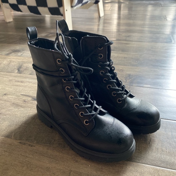 Kohl's Black Combat Boots - Picture 2 of 5